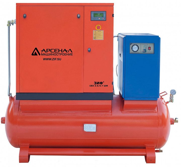 Винтовой компрессор ЗИФ СВЭ-1,3/1,3 ШМ ОиР-500